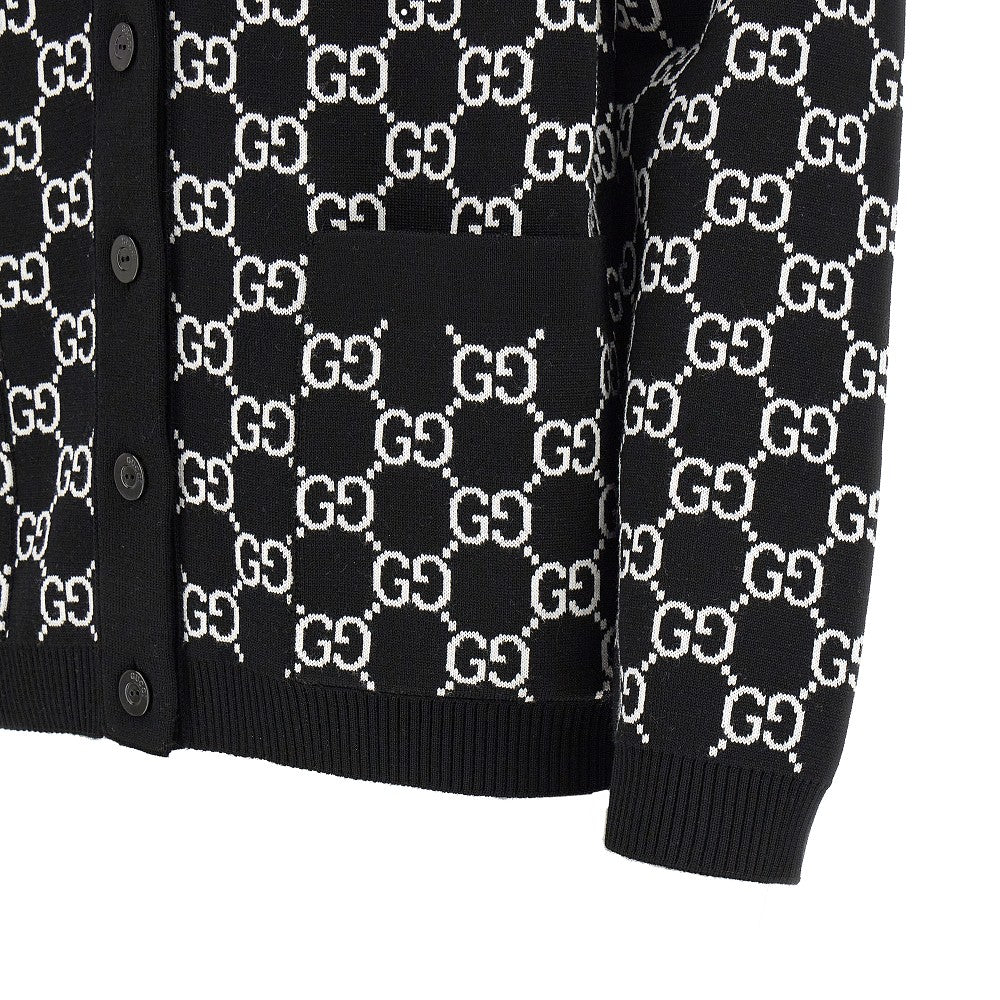 Cardigan reversibile in lana jacquard