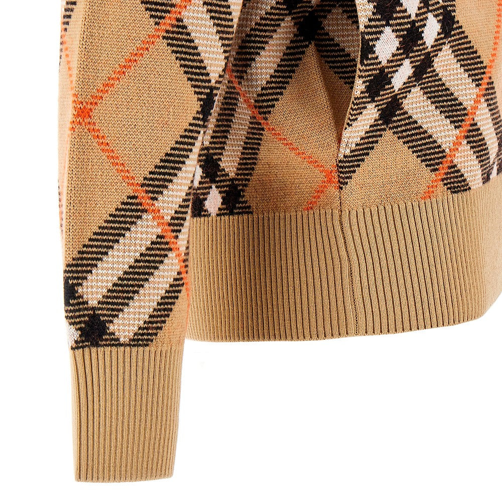 Cardigan in misto lana check