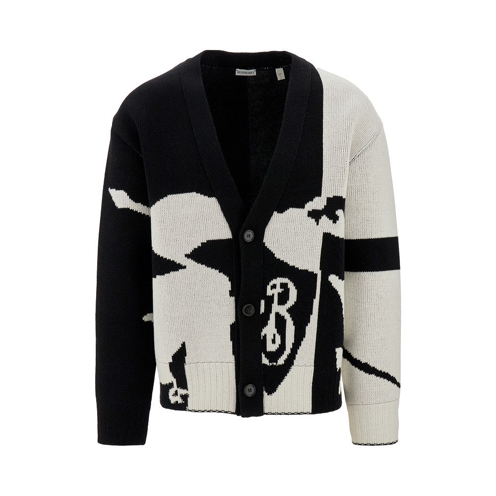 Cardigan in lana con motivo EKD
