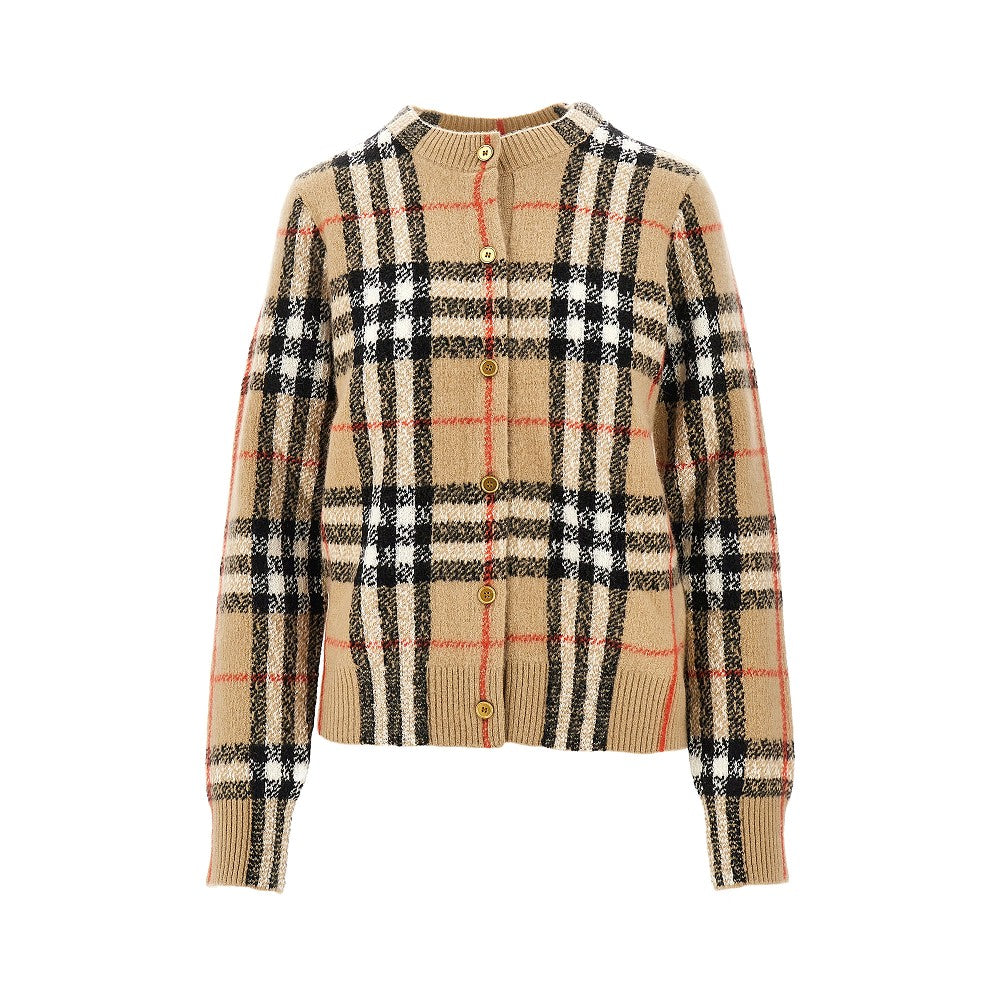 Cardigan in lana e cachemire Check