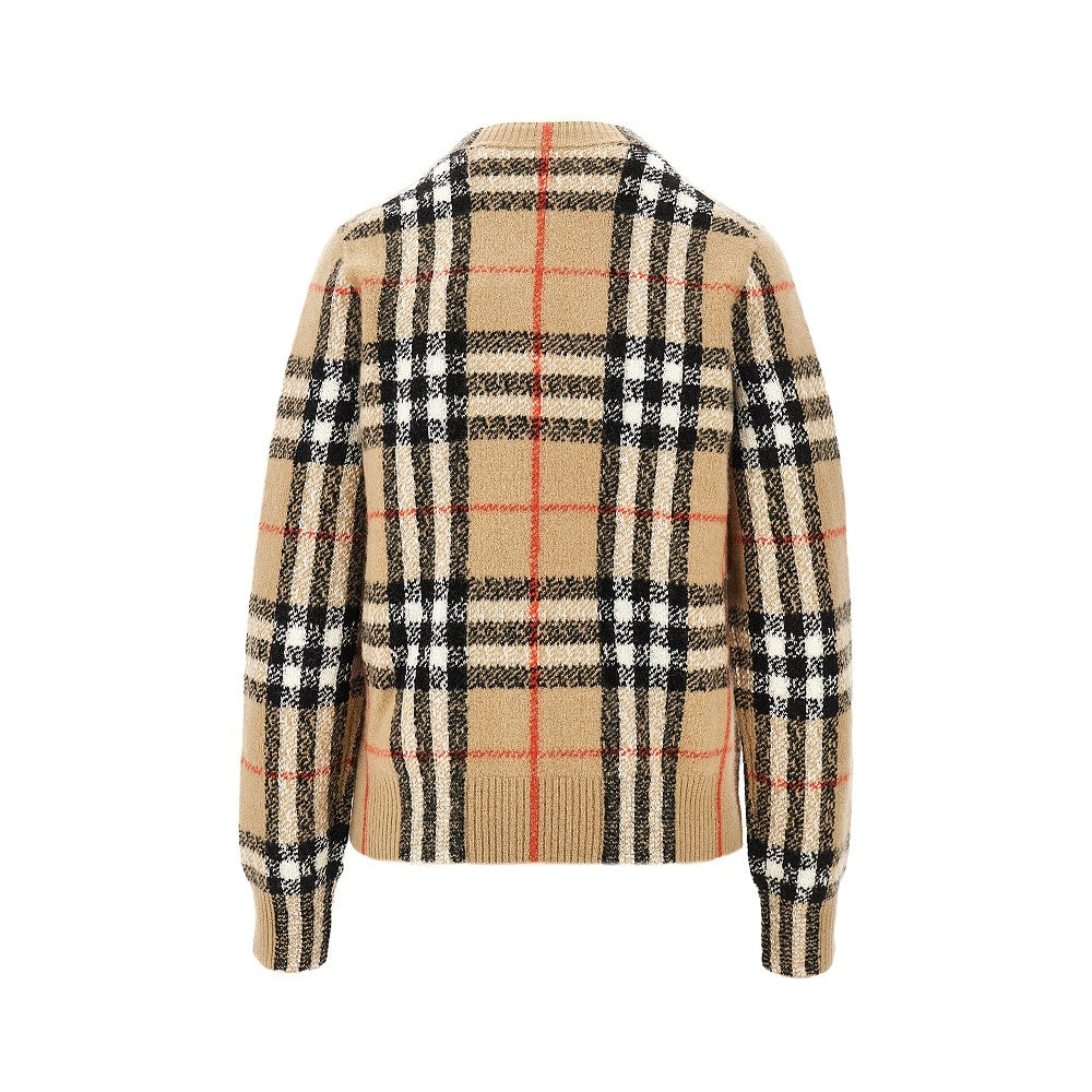 Cardigan in lana e cachemire Check