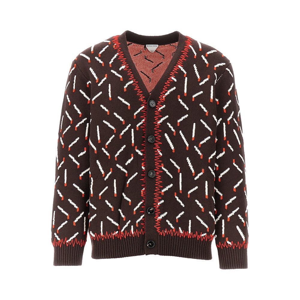 Cardigan in misto cotone motivo fiammiferi
