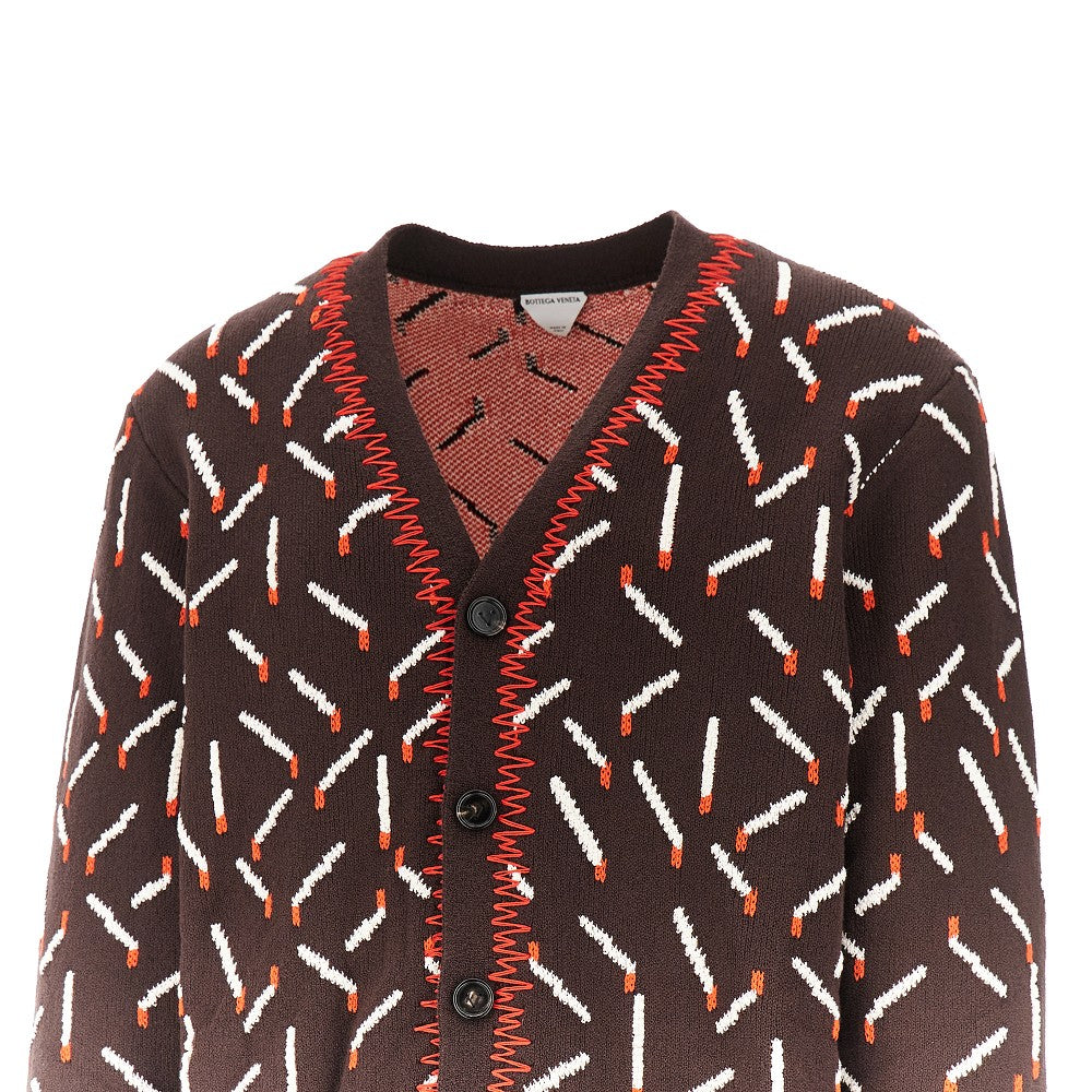 Cardigan in misto cotone motivo fiammiferi