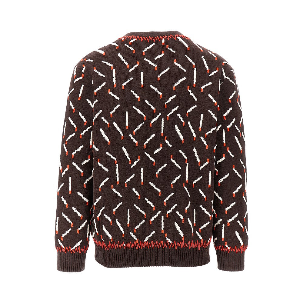 Cardigan in misto cotone motivo fiammiferi