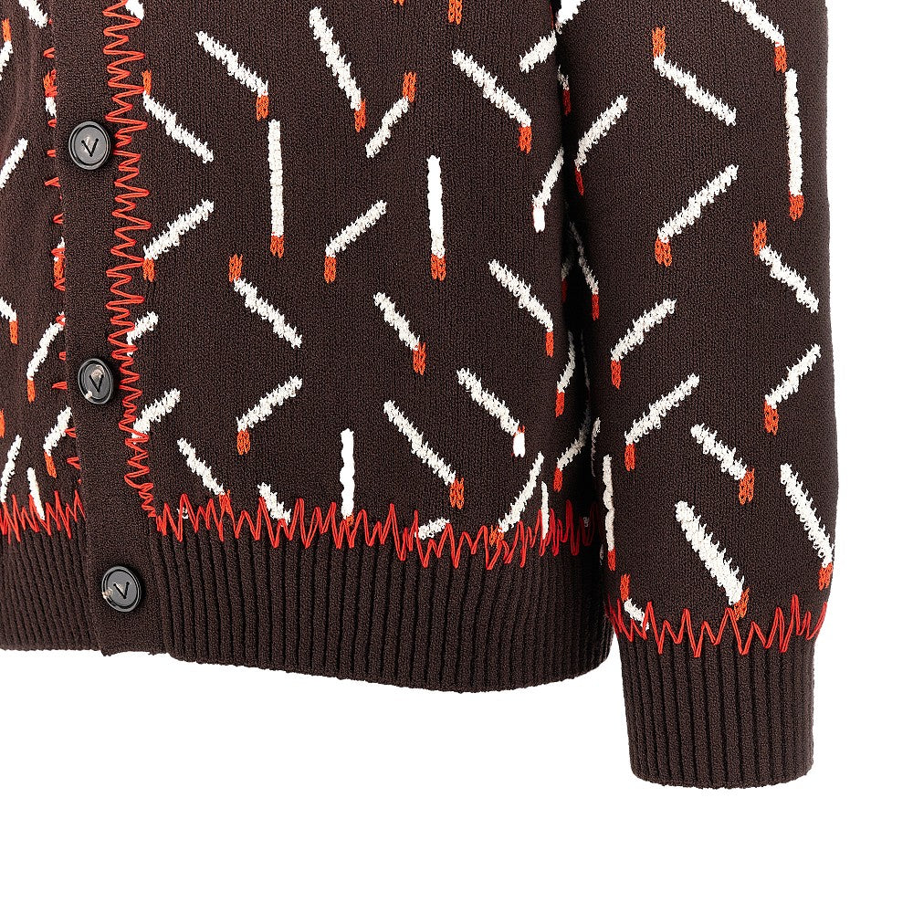 Cardigan in misto cotone motivo fiammiferi
