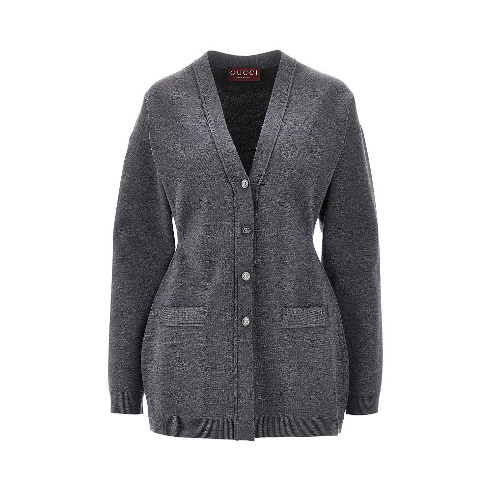 Cardigan a clessidra in misto lana