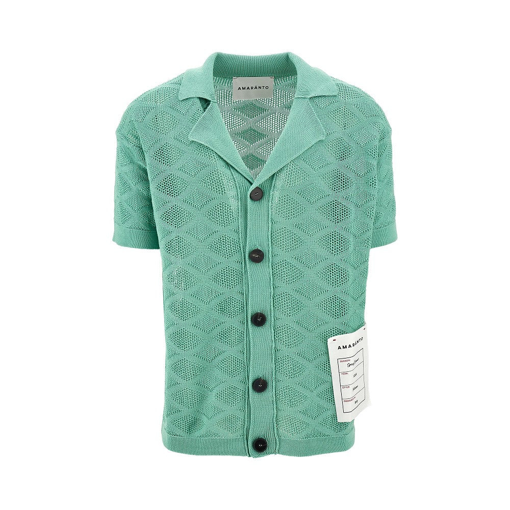 Camicia bowling in maglia traforata