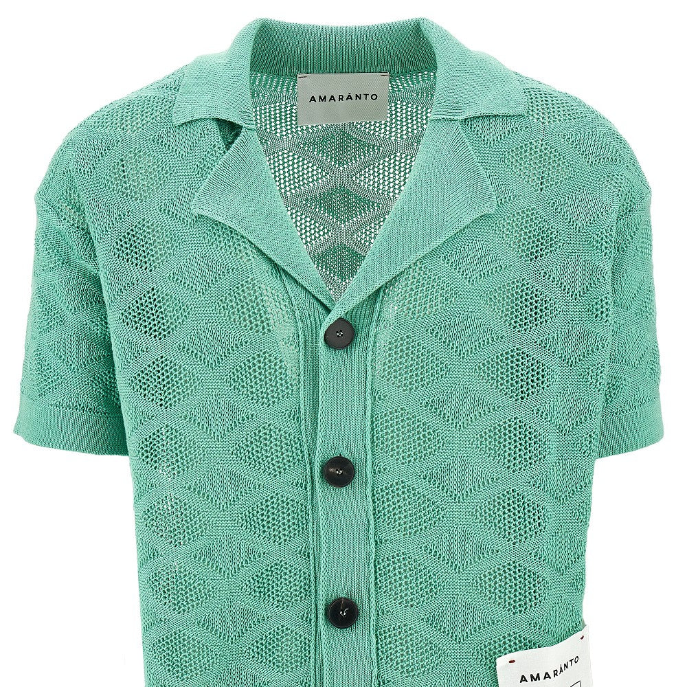 Camicia bowling in maglia traforata
