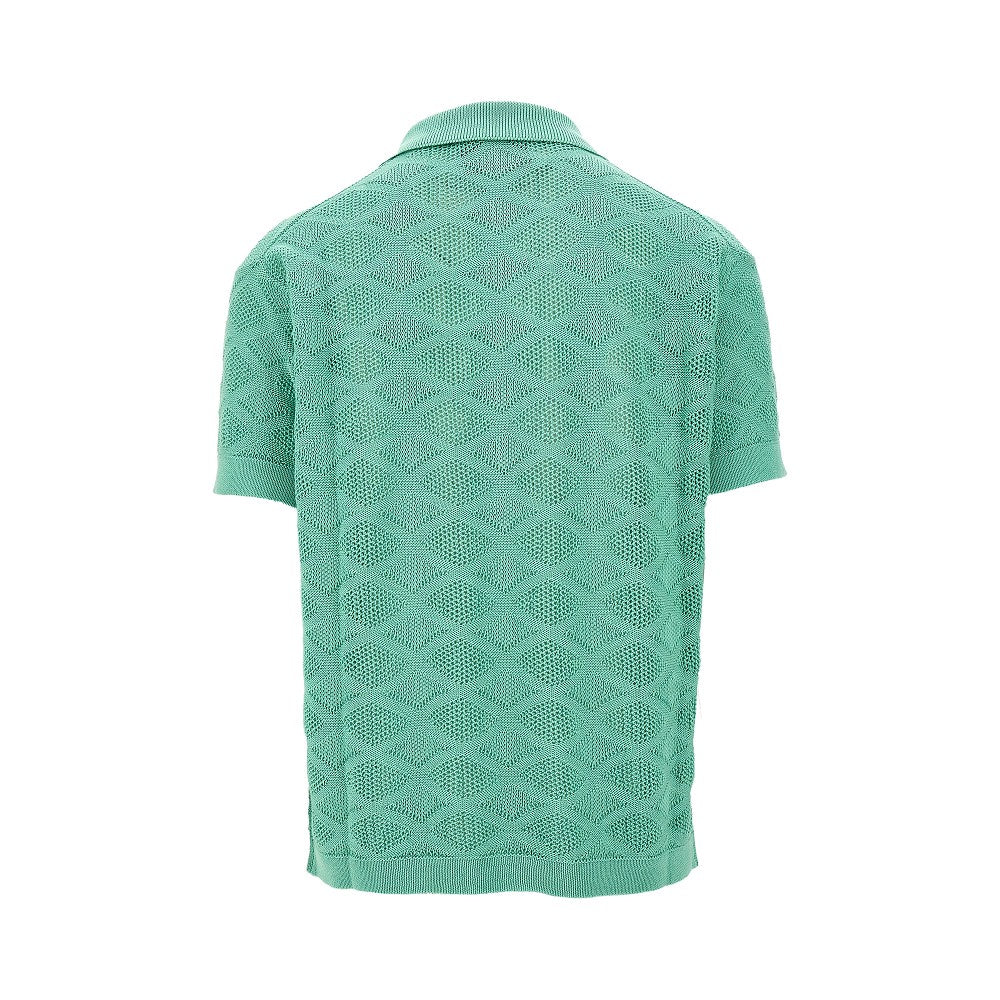 Camicia bowling in maglia traforata