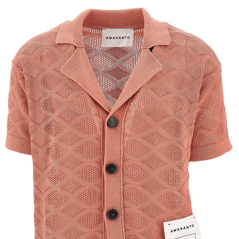 Camicia bowling in maglia traforata