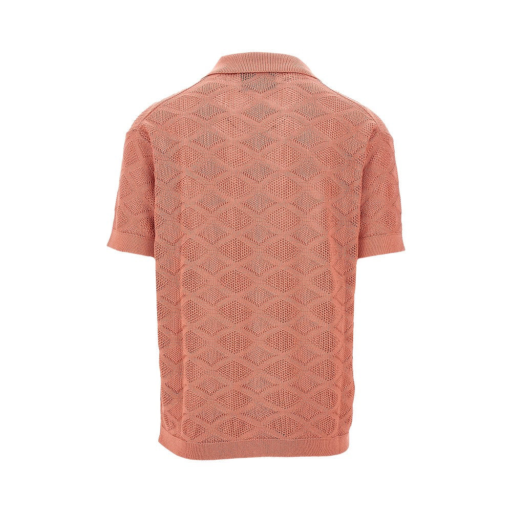 Camicia bowling in maglia traforata