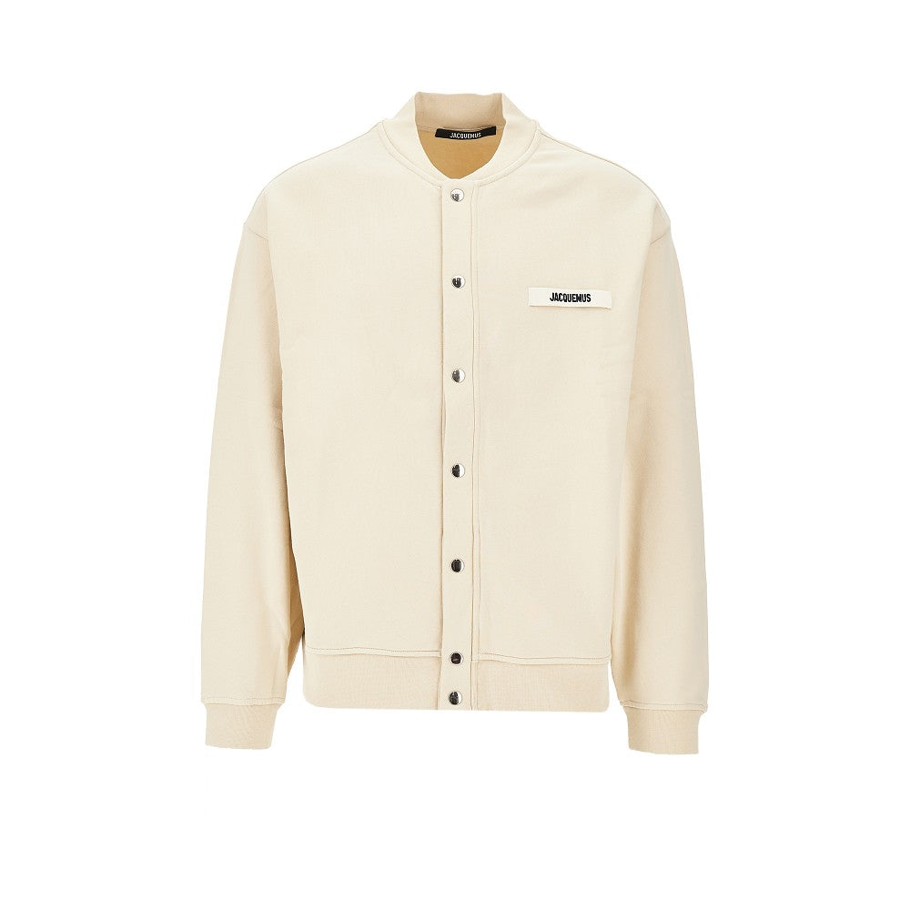 'Gros Grain' fleece bomber jacket