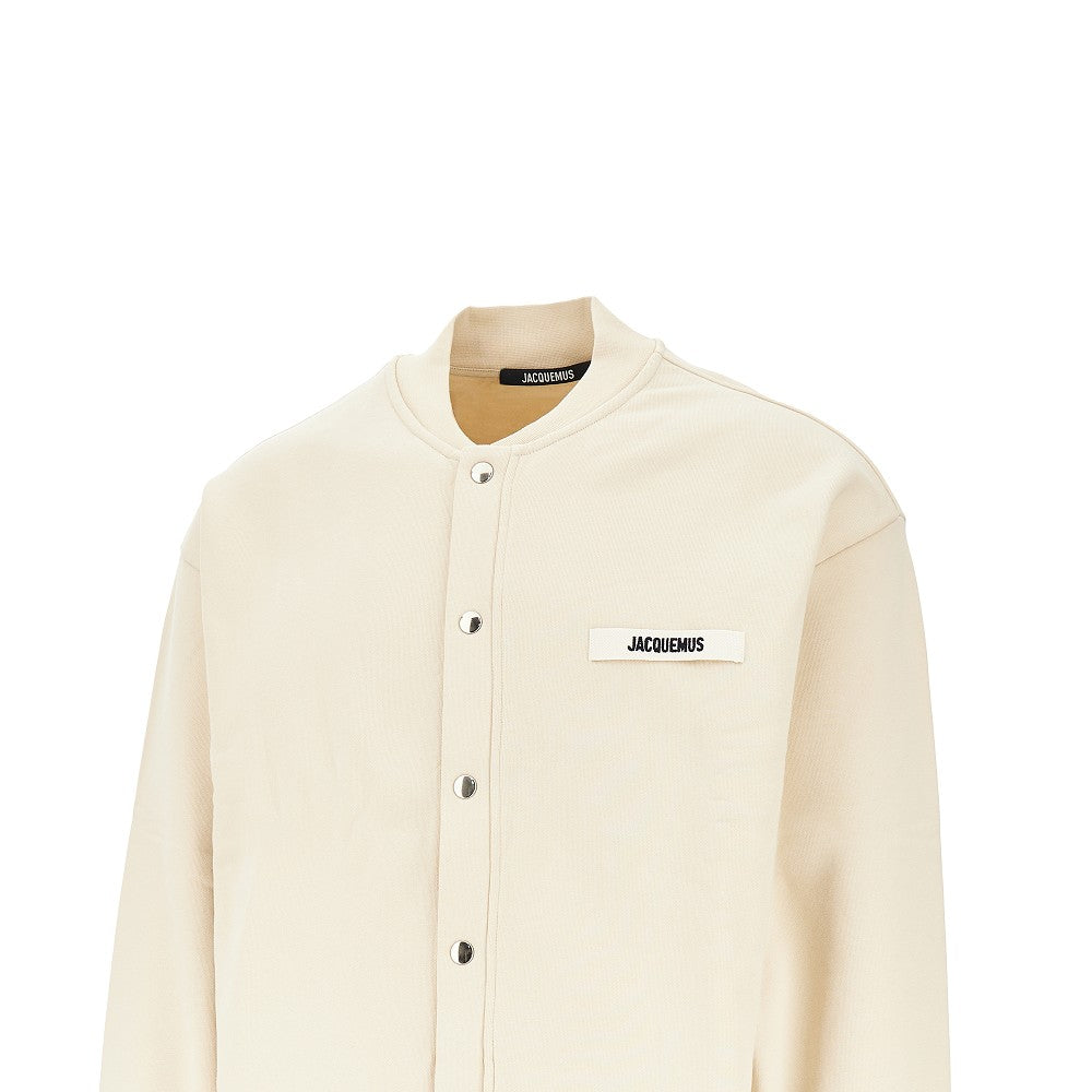 'Gros Grain' fleece bomber jacket