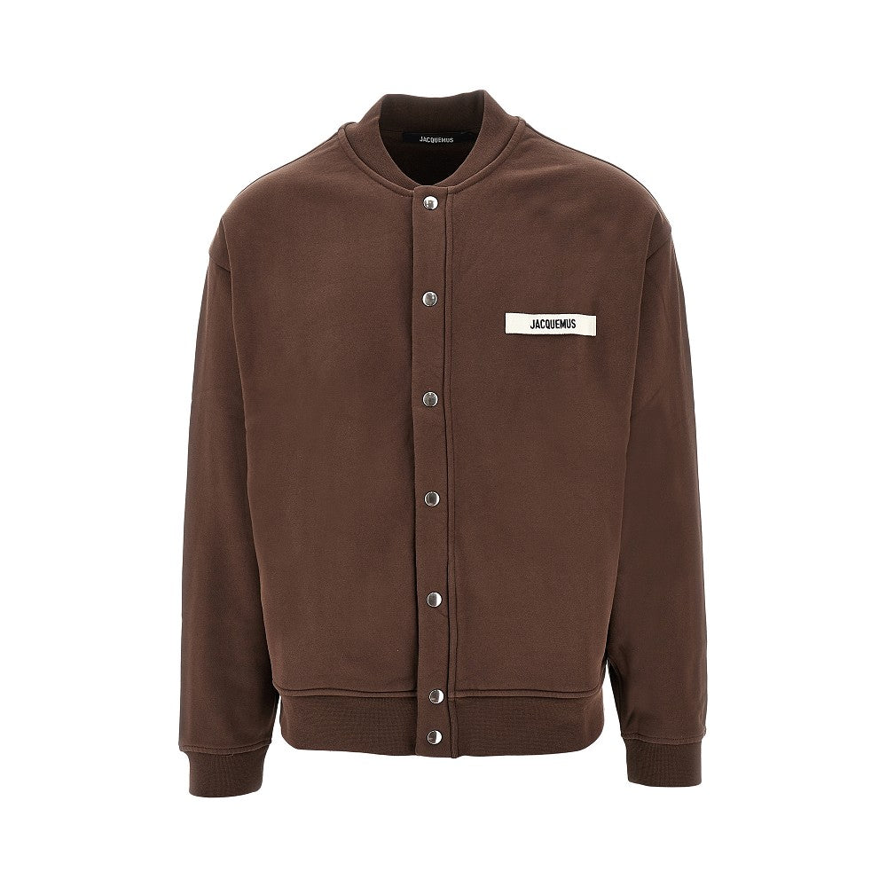 'Gros Grain' fleece bomber jacket