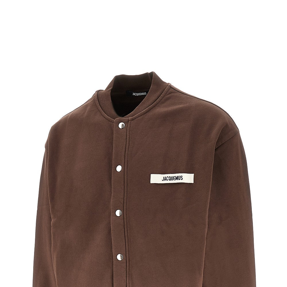 'Gros Grain' fleece bomber jacket