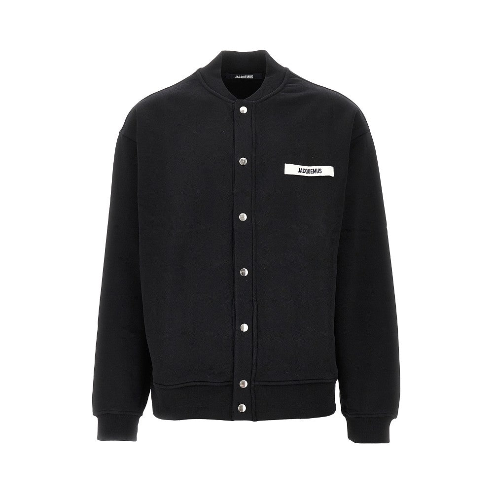 'Gros Grain' fleece bomber jacket