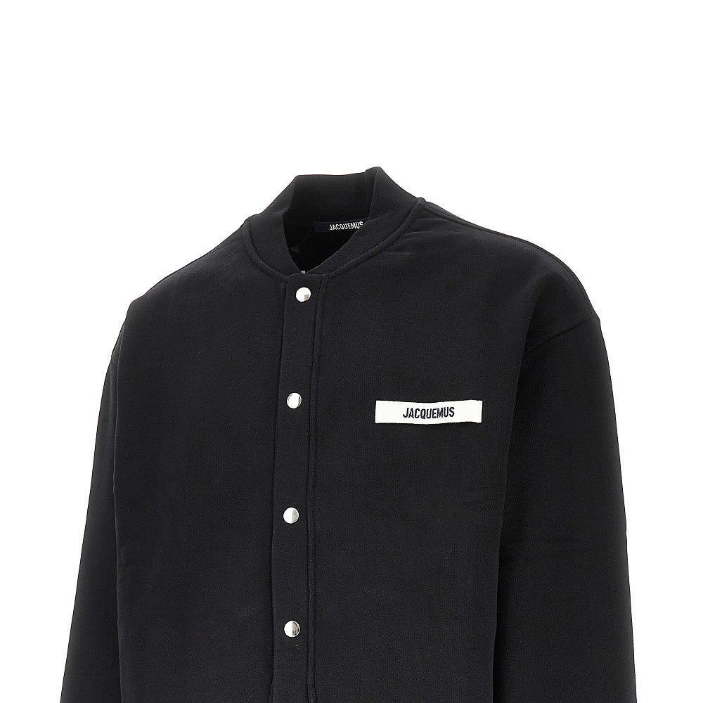 'Gros Grain' fleece bomber jacket