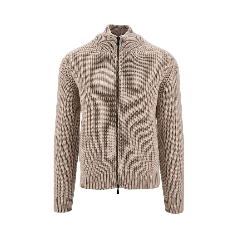 Cardigan full-zip in lana merino