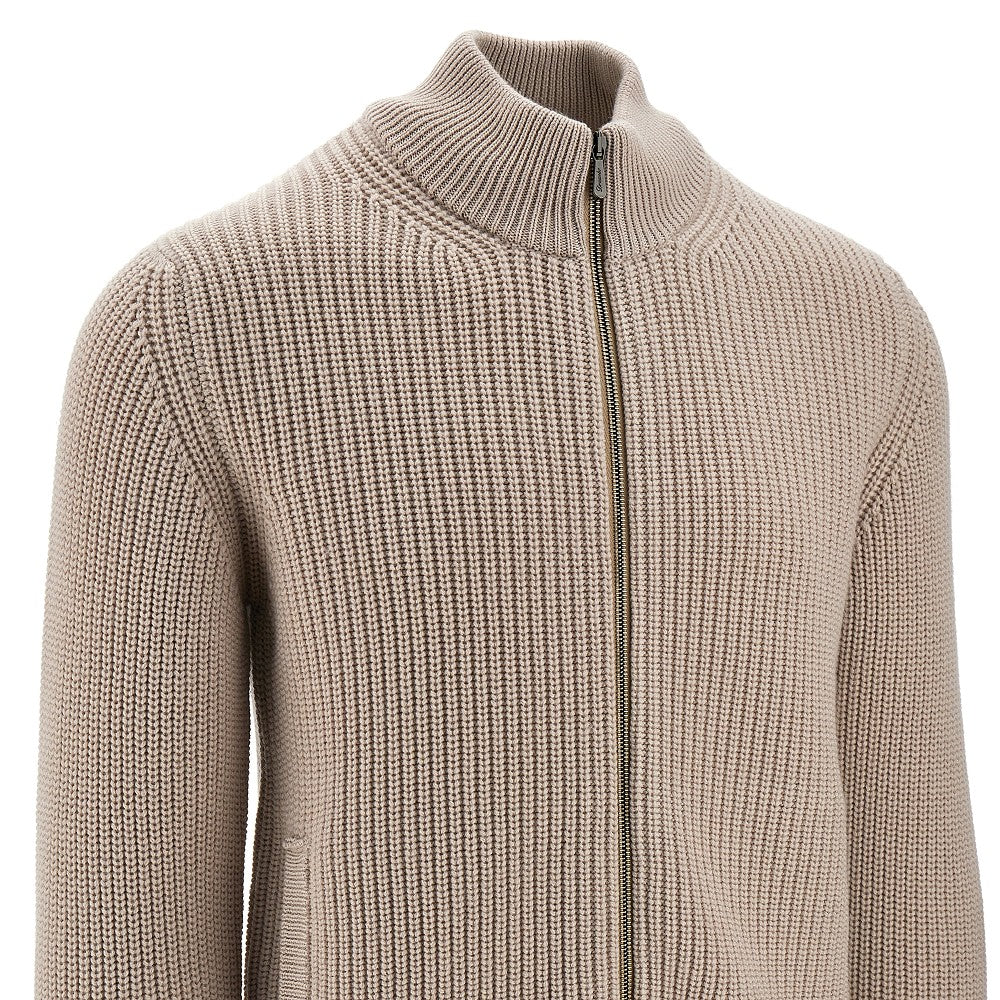 Cardigan full-zip in lana merino