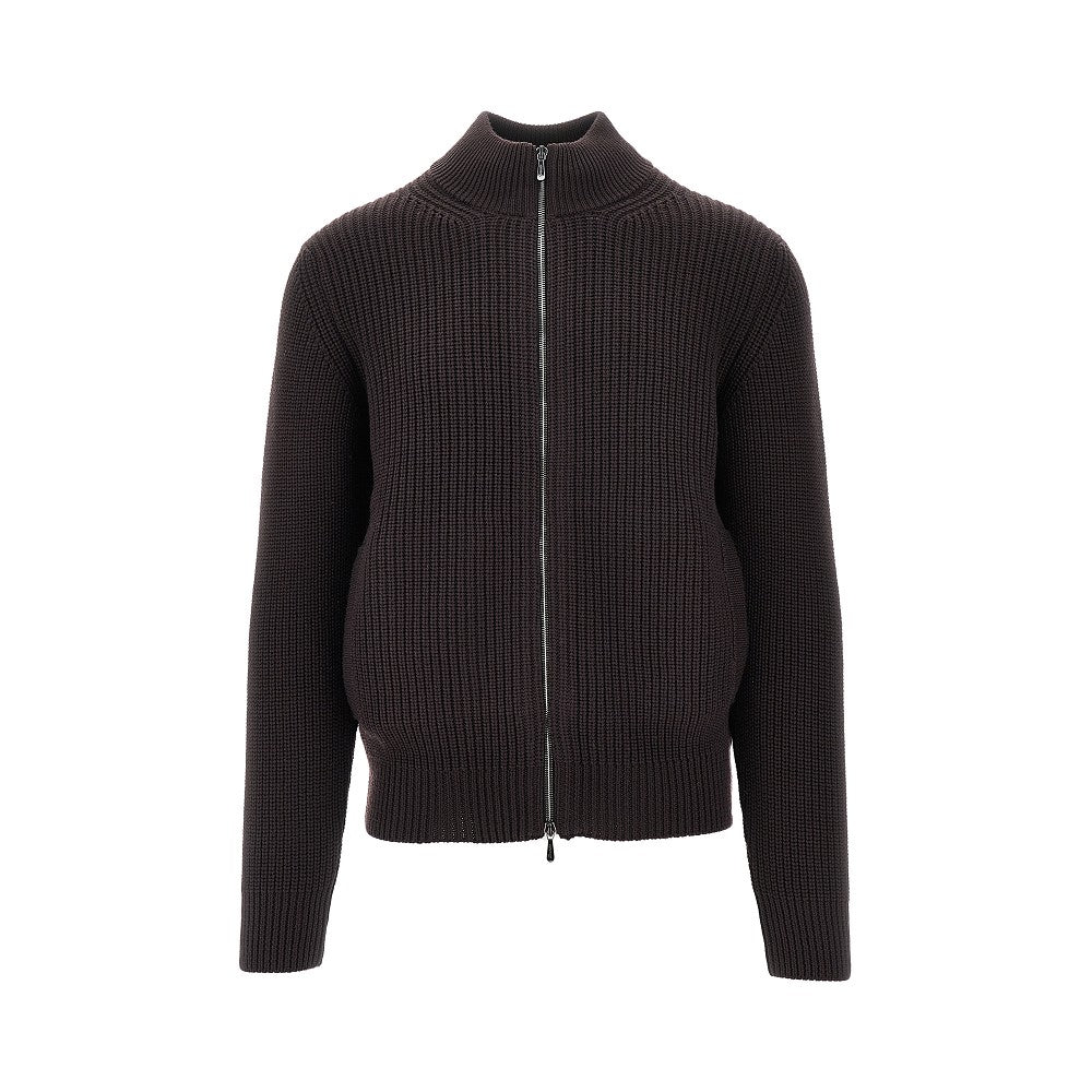 Cardigan full-zip in lana merino