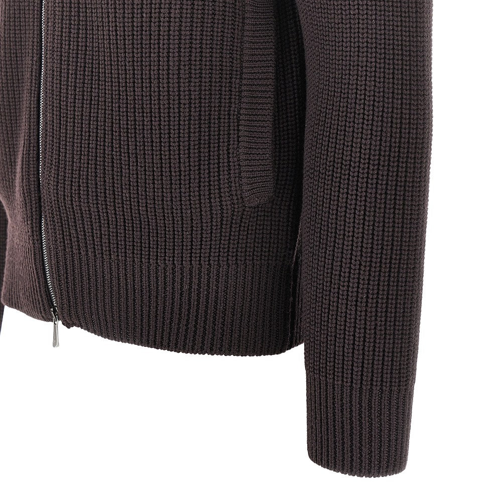Cardigan full-zip in lana merino