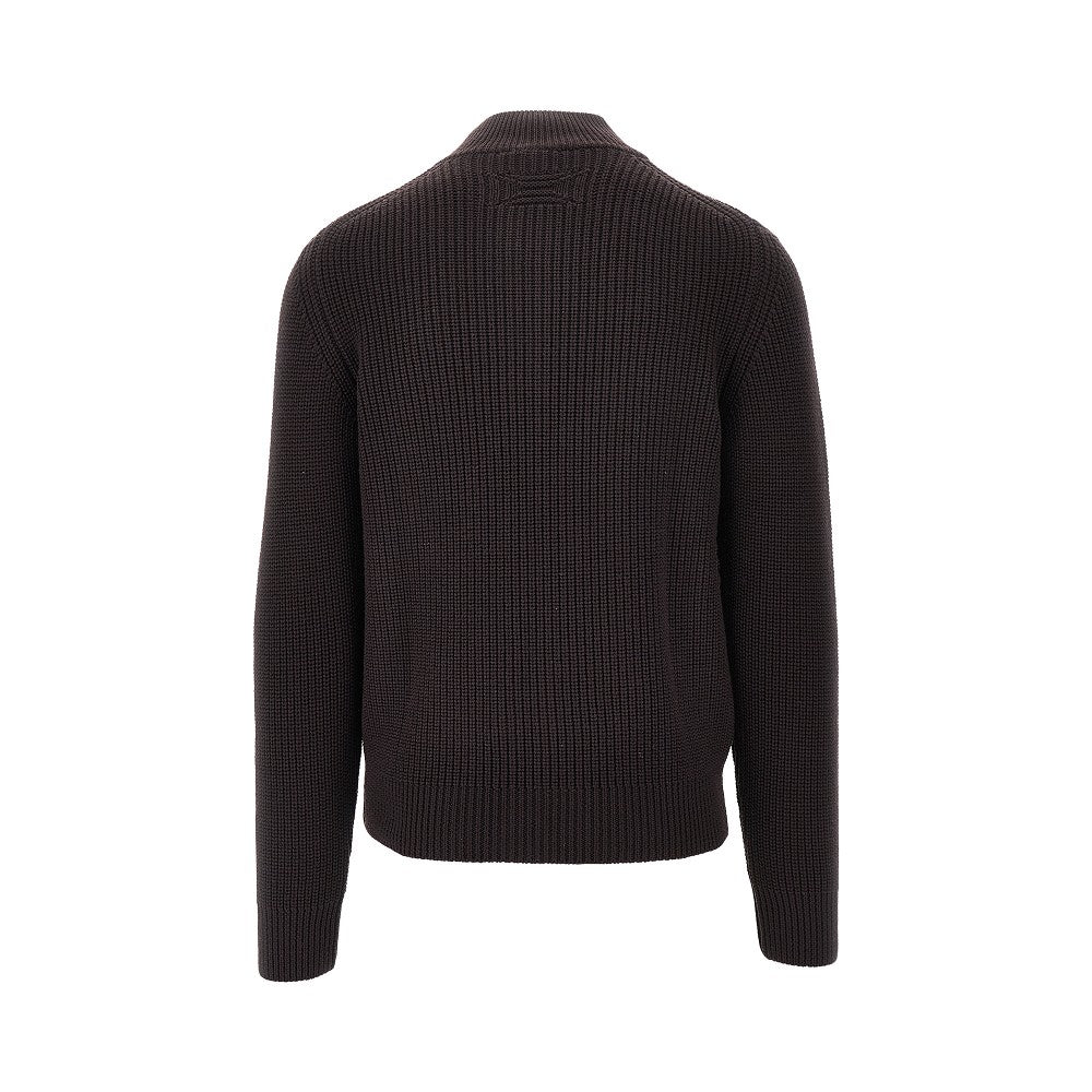 Cardigan full-zip in lana merino