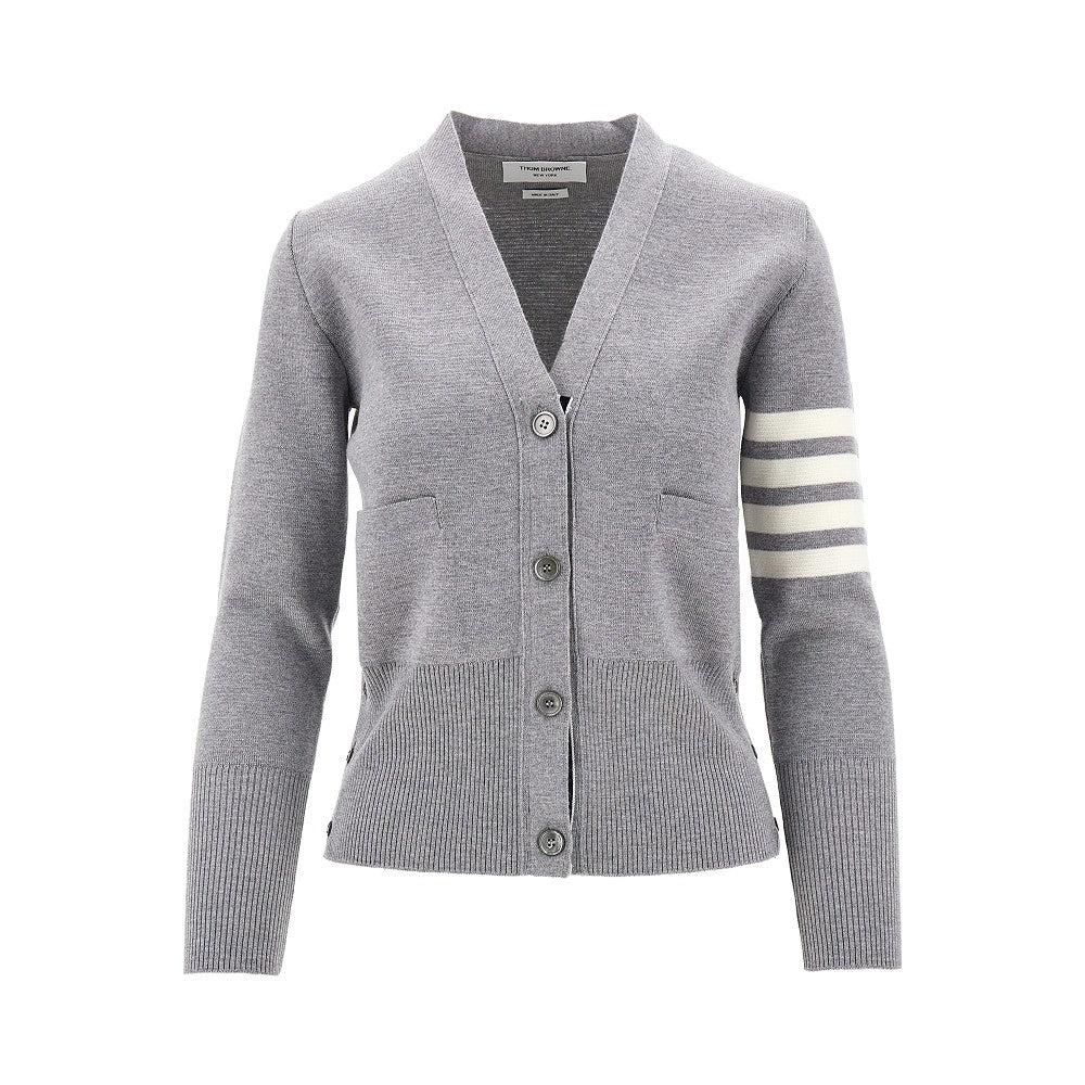 Cardigan in lana merino con 4 Bar Stripe