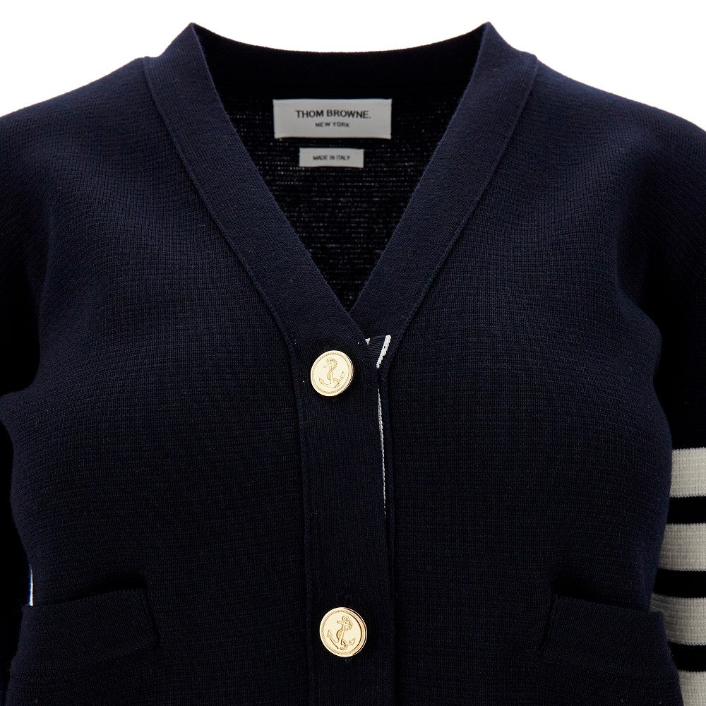 Cardigan in lana merino con 4 Bar Stripe