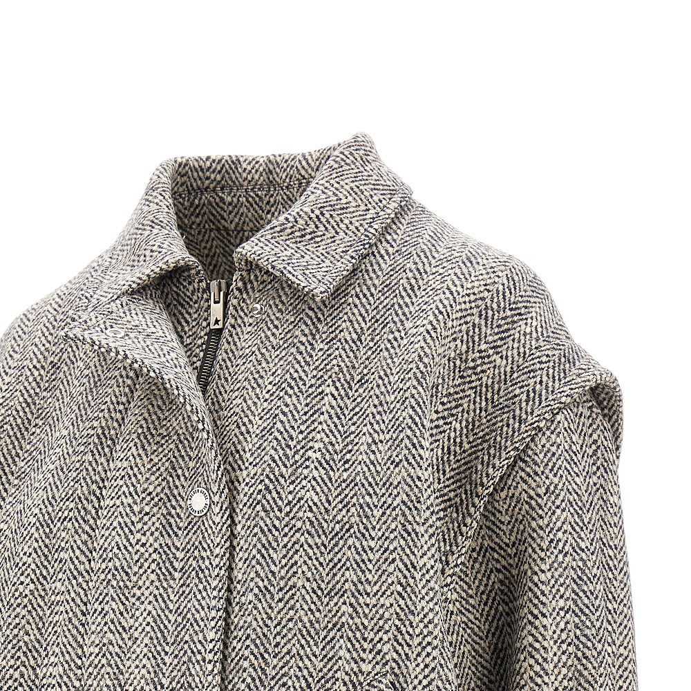 Bomber in misto lana spinato