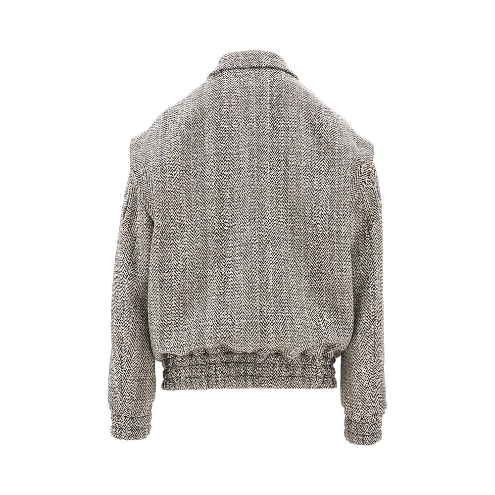 Bomber in misto lana spinato