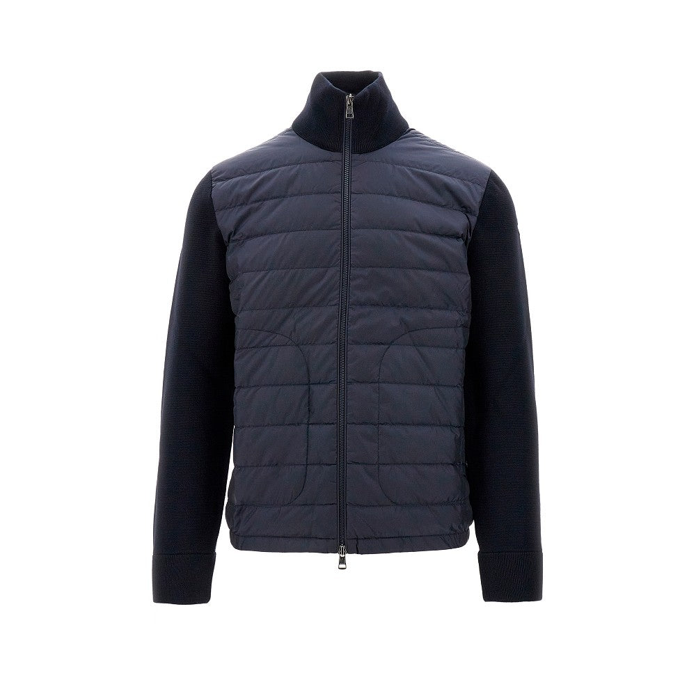 Cardigan full-zip in misto lana e nylon