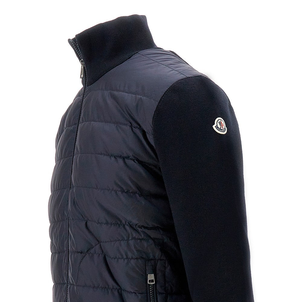 Cardigan full-zip in misto lana e nylon