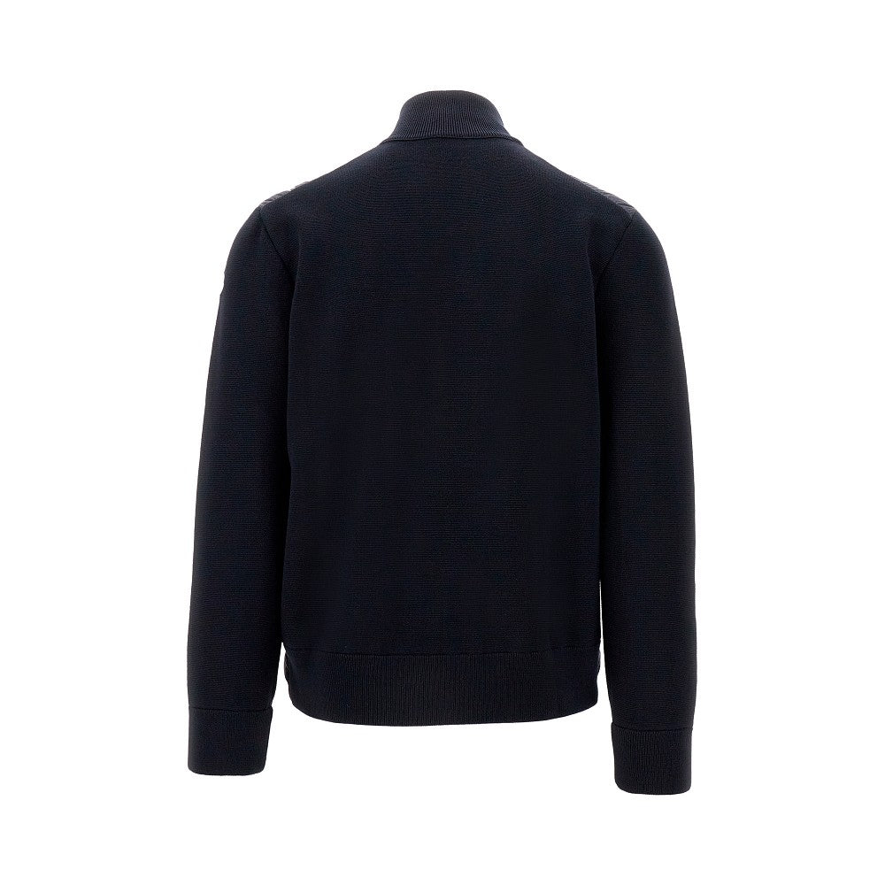 Cardigan full-zip in misto lana e nylon