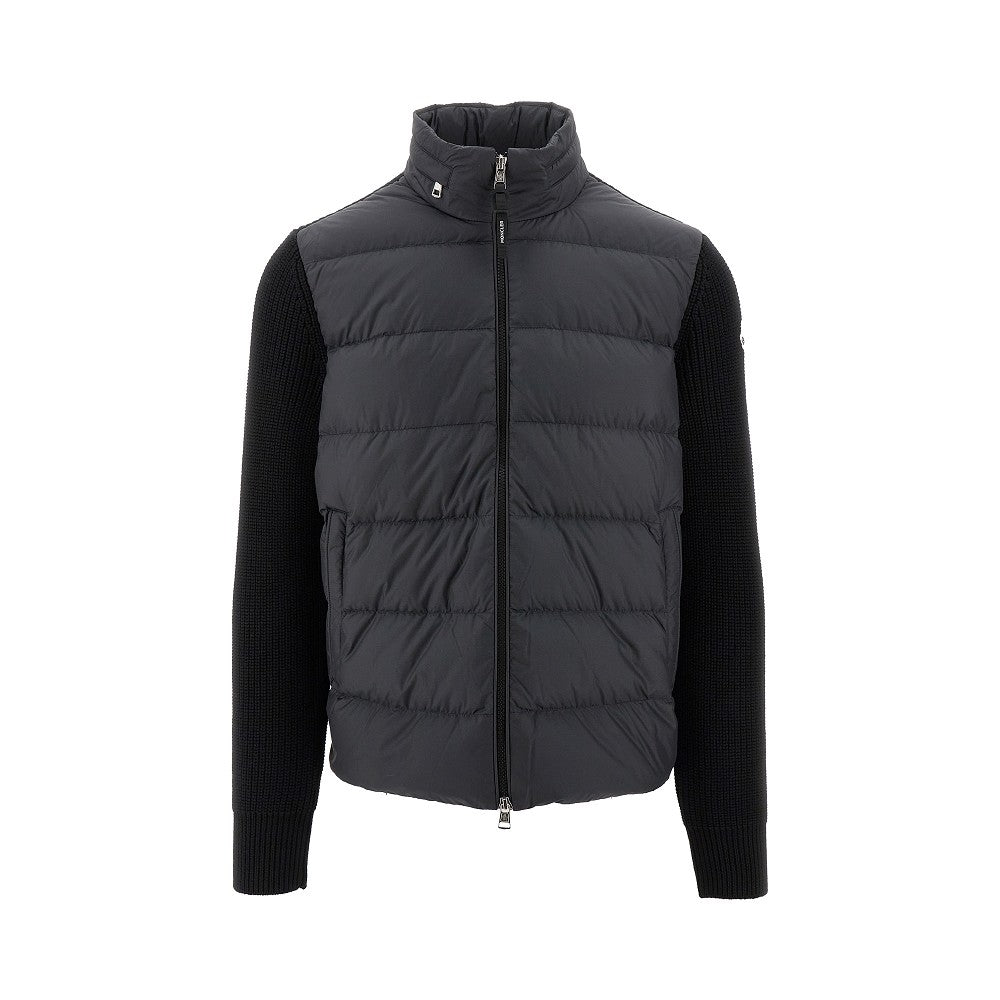 Wool and nylon full-zip cardigan