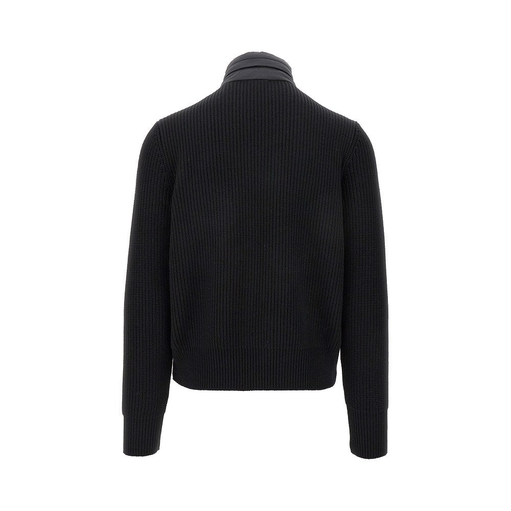 Wool and nylon full-zip cardigan