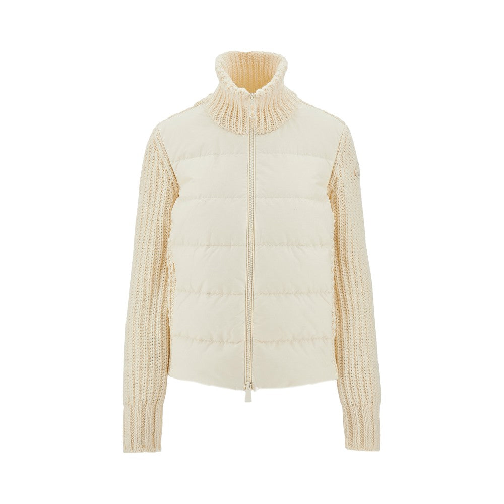 Cardigan in lana con fronte imbottito
