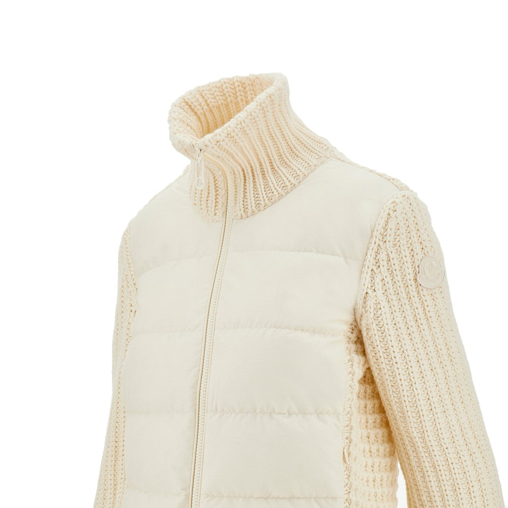 Cardigan in lana con fronte imbottito