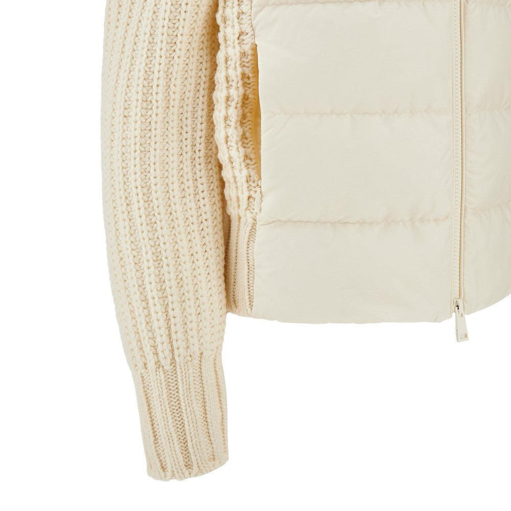 Cardigan in lana con fronte imbottito
