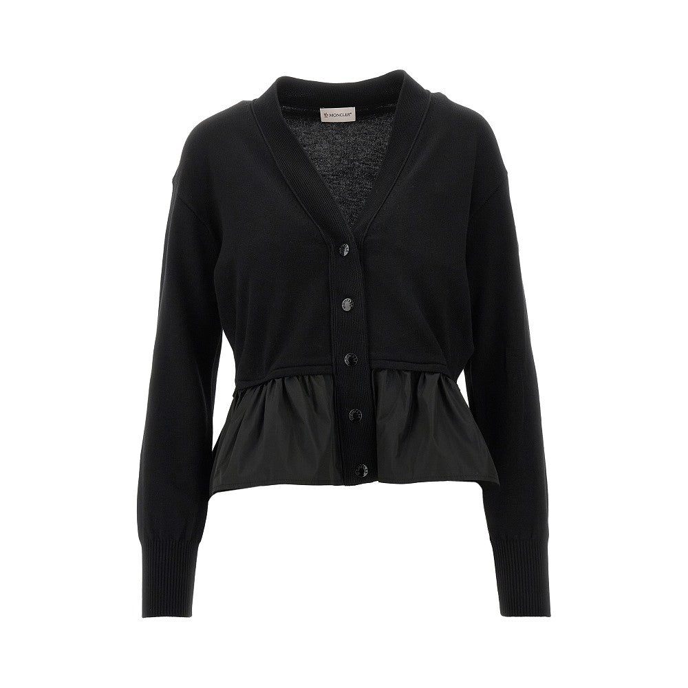 Cardigan con balza in taffetà
