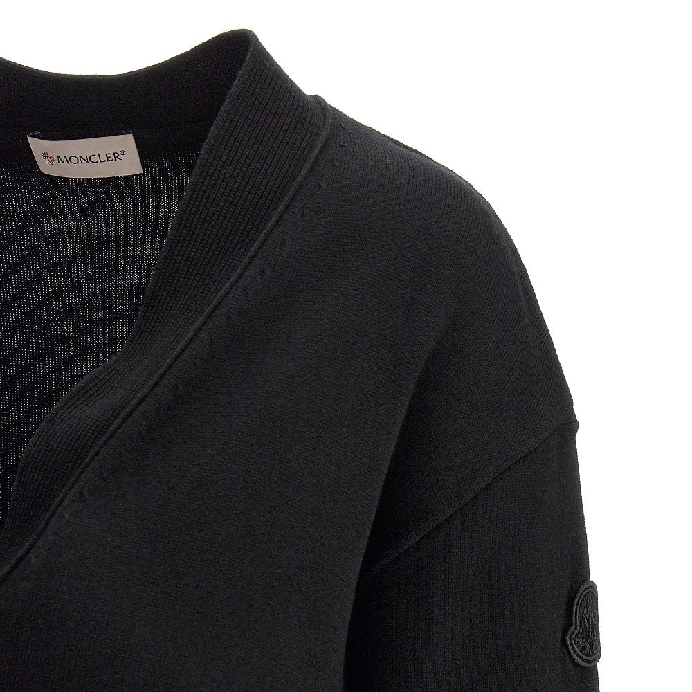Cardigan con balza in taffetà