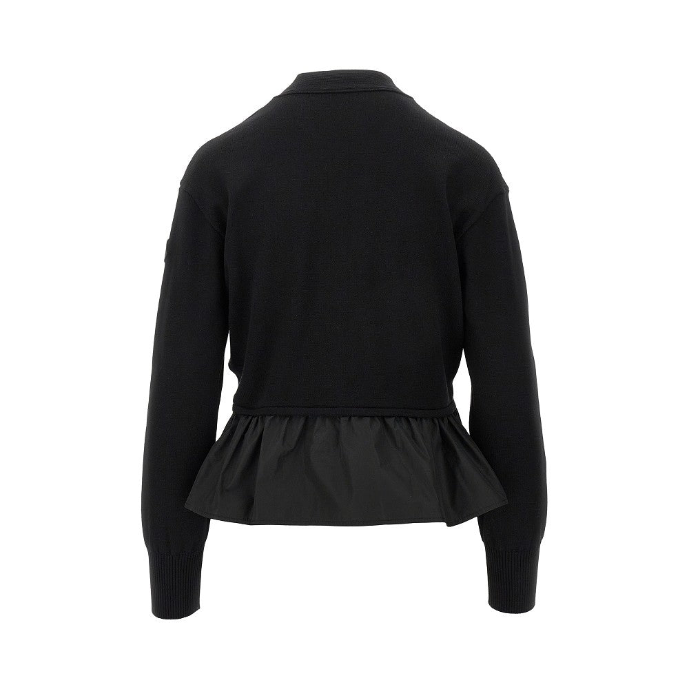 Cardigan con balza in taffetà