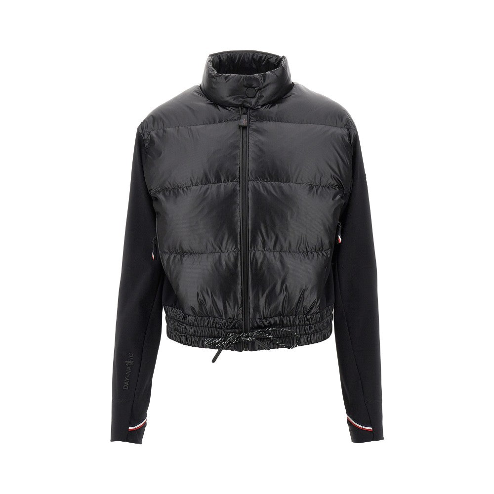 Padded nylon and scuba jersey full-zip jacket