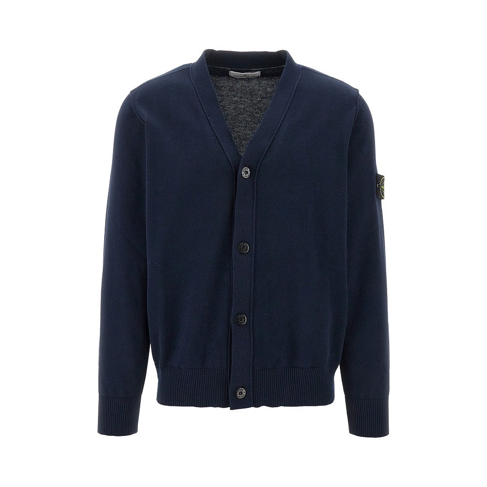 Cardigan in cotone organico con badge logo