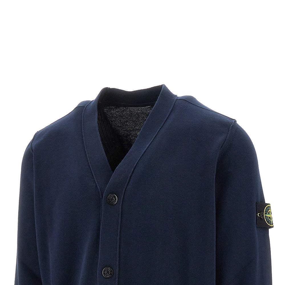 Cardigan in cotone organico con badge logo