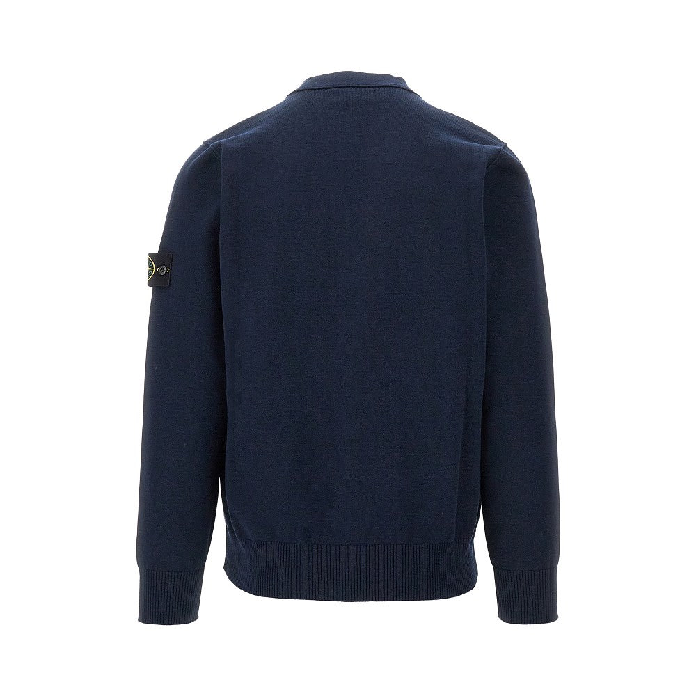 Cardigan in cotone organico con badge logo