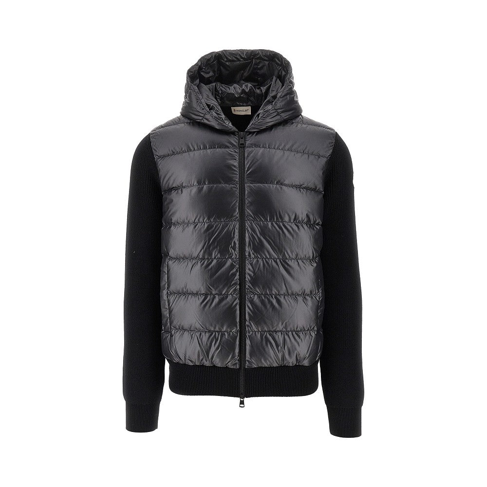 Felpa full-zip in maglia e nylon imbottito