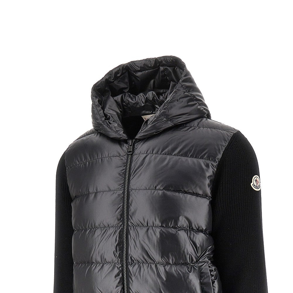 Felpa full-zip in maglia e nylon imbottito