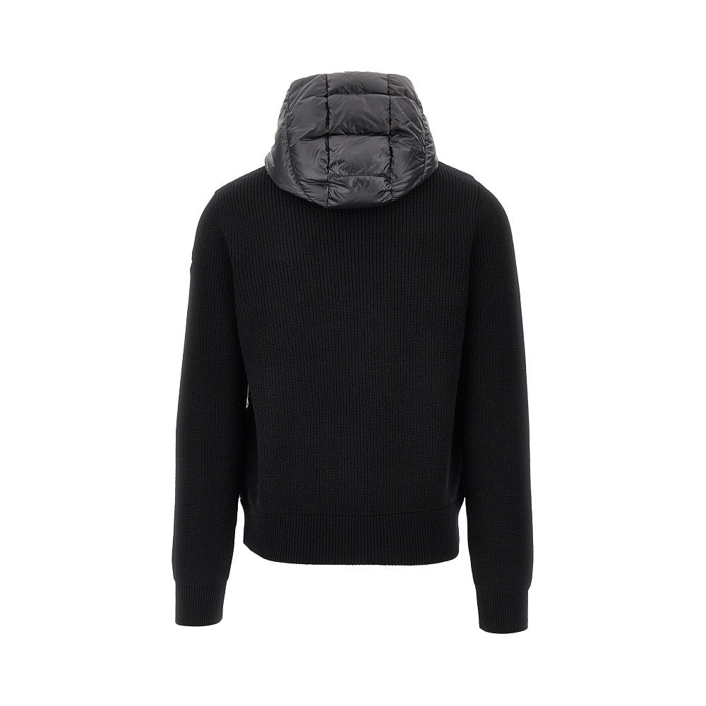 Felpa full-zip in maglia e nylon imbottito