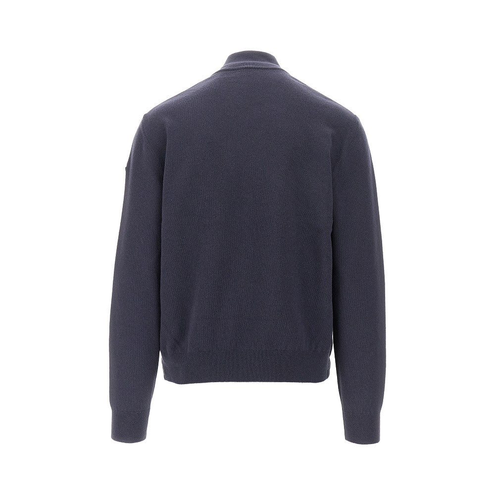 Knit and nylon full-zip cardigan