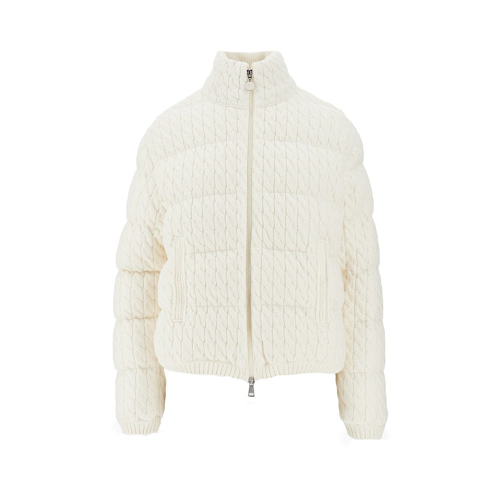 Piumino in maglia a trecce